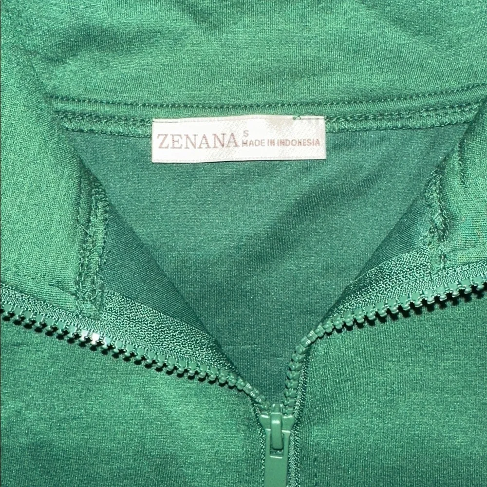 Zenana Women's Scuba 1/4 Zip Pullover Hunter Green ❤️ NEW